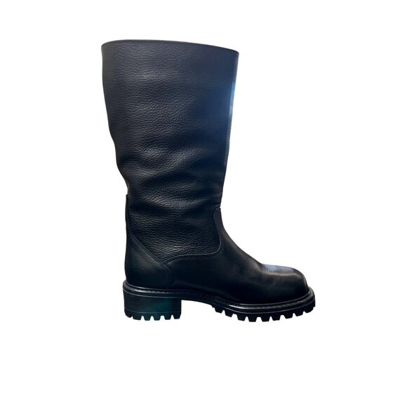 L.L. Bean Womens Black Leather Mid-Calf Boots Winter Waterproof Size 7 - Picture 3 of 11